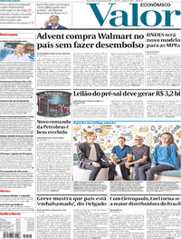 Capa do jornal Valor Econômico 05/06/2018