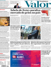 Capa do jornal Valor Econômico 06/06/2018