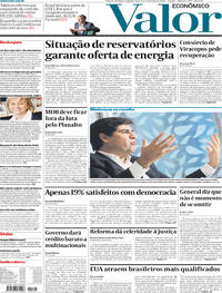 Capa do jornal Valor Econômico 07/05/2018
