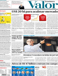 Capa do jornal Valor Econômico 08/06/2018