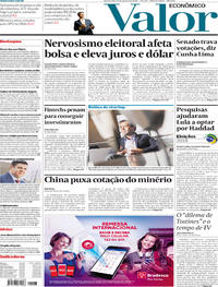 Capa do jornal Valor Econômico 08/08/2018