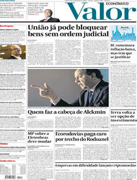 Capa do jornal Valor Econômico 11/01/2018