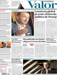 Capa do jornal Valor Econômico 11/06/2018