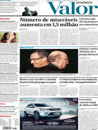 Capa do jornal Valor Econômico 12/04/2018