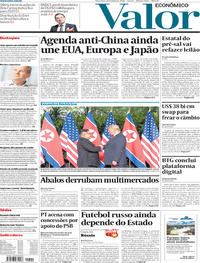 Capa do jornal Valor Econômico 12/06/2018