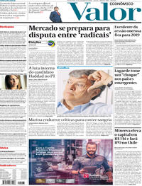 Capa do jornal Valor Econômico 12/09/2018