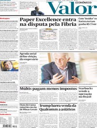 Capa do jornal Valor Econômico 13/03/2018