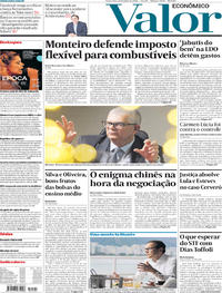 Capa do jornal Valor Econômico 13/07/2018