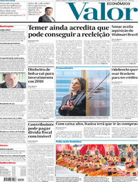 Capa do jornal Valor Econômico 14/02/2018