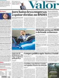Capa do jornal Valor Econômico 15/03/2018