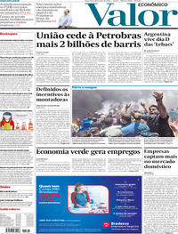 Capa do jornal Valor Econômico 15/05/2018