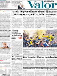 Capa do jornal Valor Econômico 16/07/2018