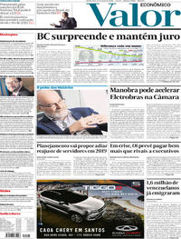Capa do jornal Valor Econômico 17/05/2018