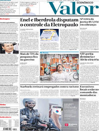 Capa do jornal Valor Econômico 18/04/2018