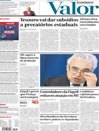 Capa do jornal Valor Econômico 19/06/2018