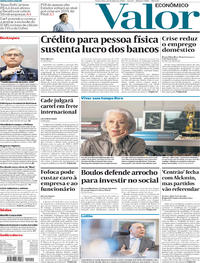 Capa do jornal Valor Econômico 20/07/2018