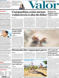Capa do jornal Valor Econômico 21/05/2018