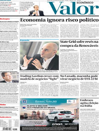 Capa do jornal Valor Econômico 22/02/2018