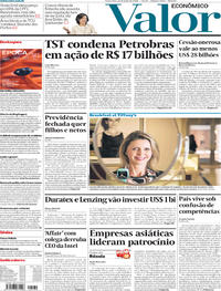 Capa do jornal Valor Econômico 22/06/2018