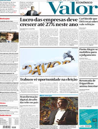 Capa do jornal Valor Econômico 23/01/2018
