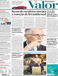 Capa do jornal Valor Econômico 23/02/2018