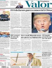 Capa do jornal Valor Econômico 23/03/2018