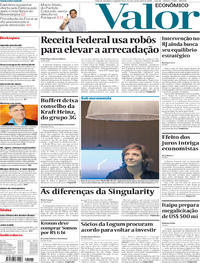 Capa do jornal Valor Econômico 23/04/2018