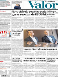 Capa do jornal Valor Econômico 24/04/2018