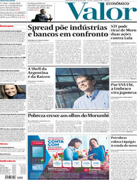 Capa do jornal Valor Econômico 25/04/2018