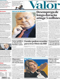 Capa do jornal Valor Econômico 26/02/2018