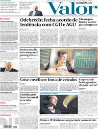 Capa do jornal Valor Econômico 26/03/2018
