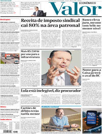 Capa do jornal Valor Econômico 27/03/2018