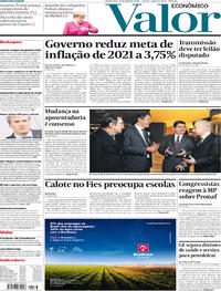 Capa do jornal Valor Econômico 27/06/2018