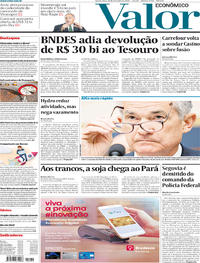 Capa do jornal Valor Econômico 28/02/2018