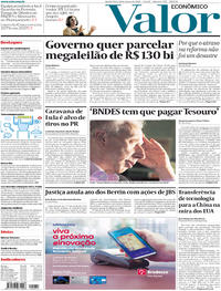 Capa do jornal Valor Econômico 28/03/2018