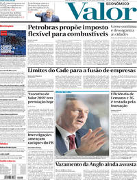 Capa do jornal Valor Econômico 28/05/2018