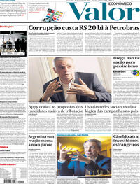 Capa do jornal Valor Econômico 28/09/2018