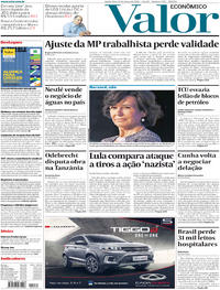 Capa do jornal Valor Econômico 29/03/2018
