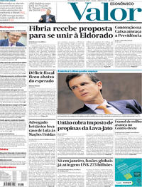 Capa do jornal Valor Econômico 30/01/2018