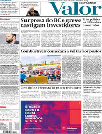 Capa do jornal Valor Econômico 30/05/2018