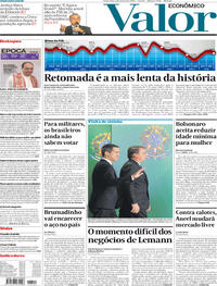 Capa do jornal Valor Econômico 01/03/2019