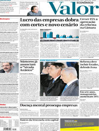 Capa do jornal Valor Econômico 01/04/2019
