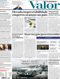 Capa do jornal Valor Econômico 02/05/2019
