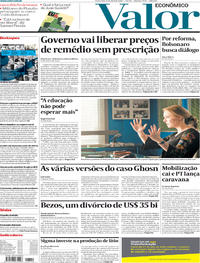 Capa do jornal Valor Econômico 05/04/2019