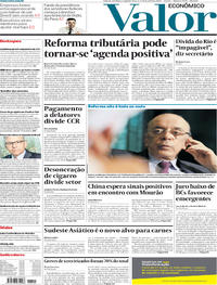 Capa do jornal Valor Econômico 08/04/2019