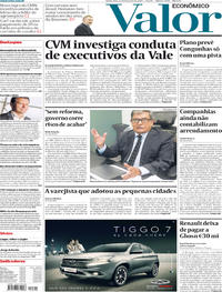 Capa do jornal Valor Econômico 14/02/2019