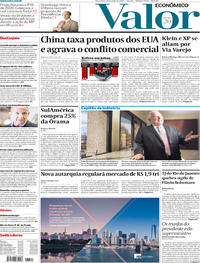 Capa do jornal Valor Econômico 14/05/2019