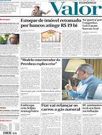 Capa do jornal Valor Econômico 15/04/2019