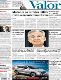 Capa do jornal Valor Econômico 21/03/2019