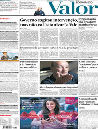 Capa do jornal Valor Econômico 30/01/2019